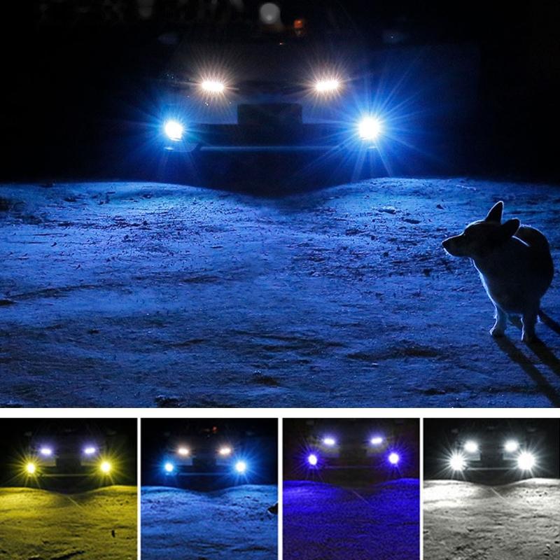 Car Highlight LED Anti Fog Lamp Bulb Dual Color H1 H3 880 881 Driving Light 2pcs