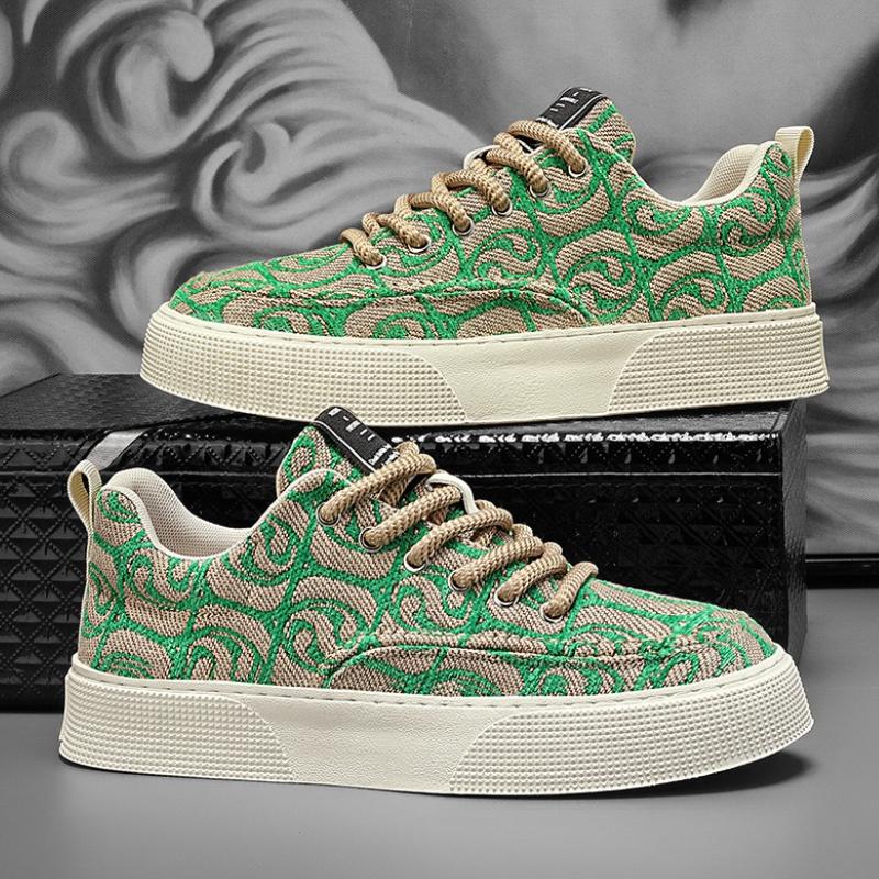 2025 Men's Sneakers Fashion Printed Canvas Shoes Low Top Soft Sole Platform Shoes Designer Men's Shoes Zapatillas Para Hombre