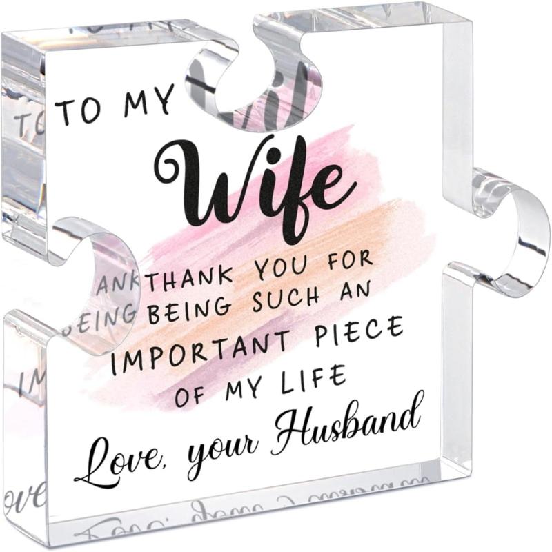 

Engraved Acrylic Block Puzzle Piece Lovely Gift for Mom Grandma Wife on Mothers Day from Husband Daughter Son