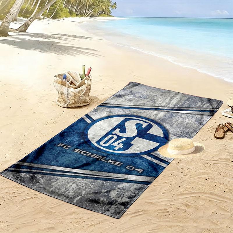 Asciugamano da Spiaggia Stampato FC Schalke 04, Asciugamano Grande Morbido ad Asciugatura Rapida per Spiaggia Campeggio Nuoto