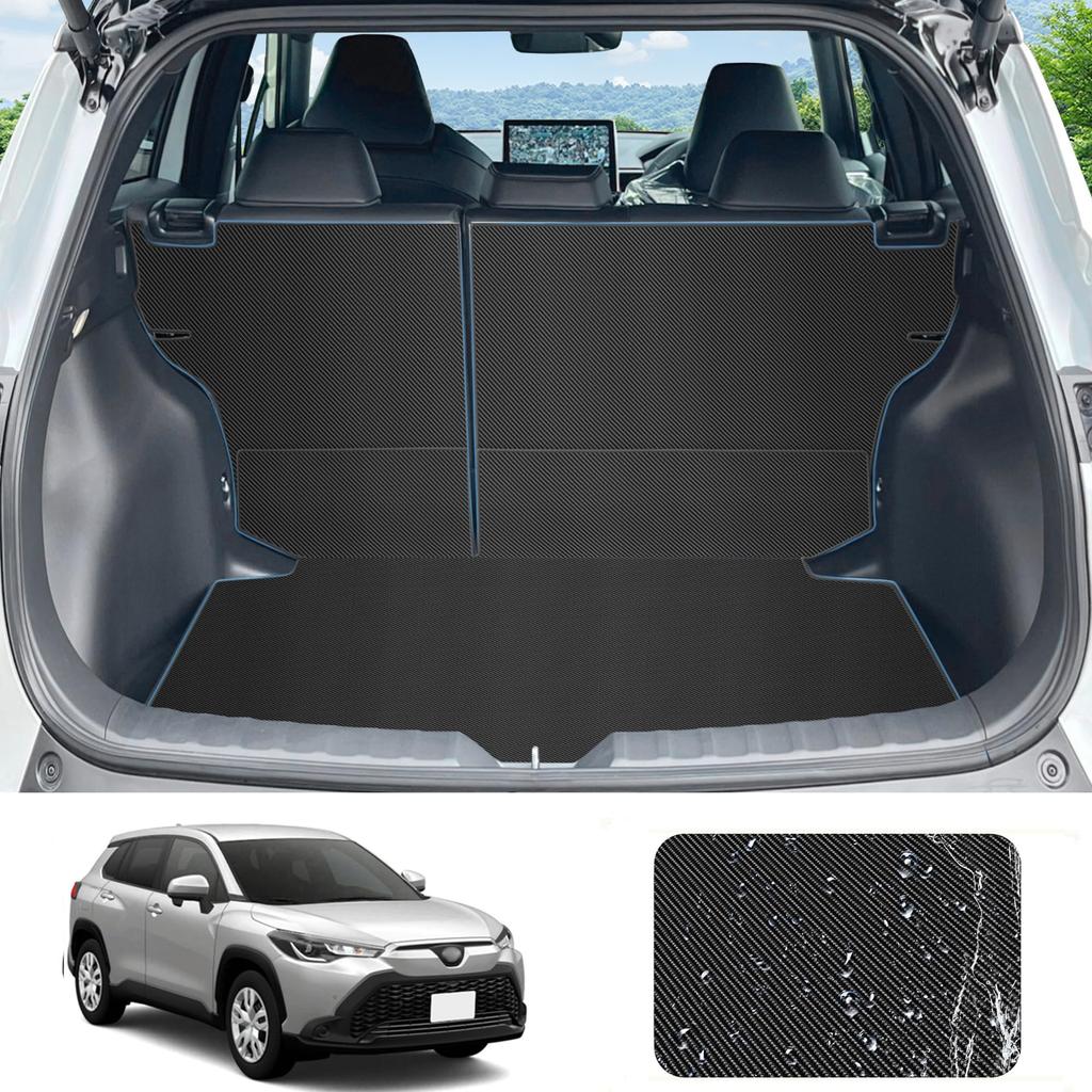YORKNEIC Toyota Corolla Cross Luggage Mat 2021 and Backrest Synthetic Type C (10 Series, later, 2WD), Cover, Vehicle-Specific Trunk/Cargo Mat,