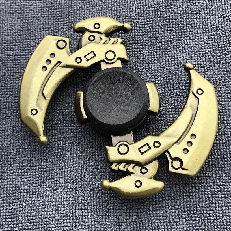 Fidget Finger Spinner Antike Messingfarbe Legierung Metall Handspinner Stressabbau Dekompressionsspielzeug für Kinder Erwachsene Lustige Geschenke