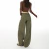 American Retro Military Green Tooling Scimitar Jeans Women's Autumn and Winter New Relaxed High-waisted Loose Wide-leg Pants