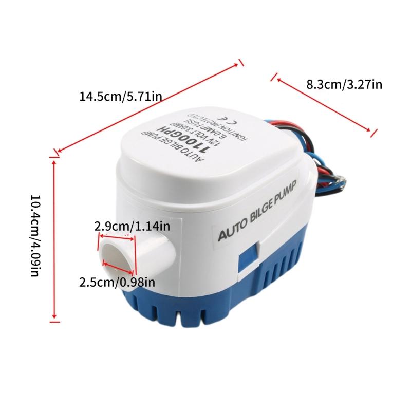 Kompaktní a odolné Bilge čerpadlo 12V 11000gph Automatické ponorné čerpadlo s vestavěným plovákovým spínačem Vysokokapacitní Bilge čerpadlo