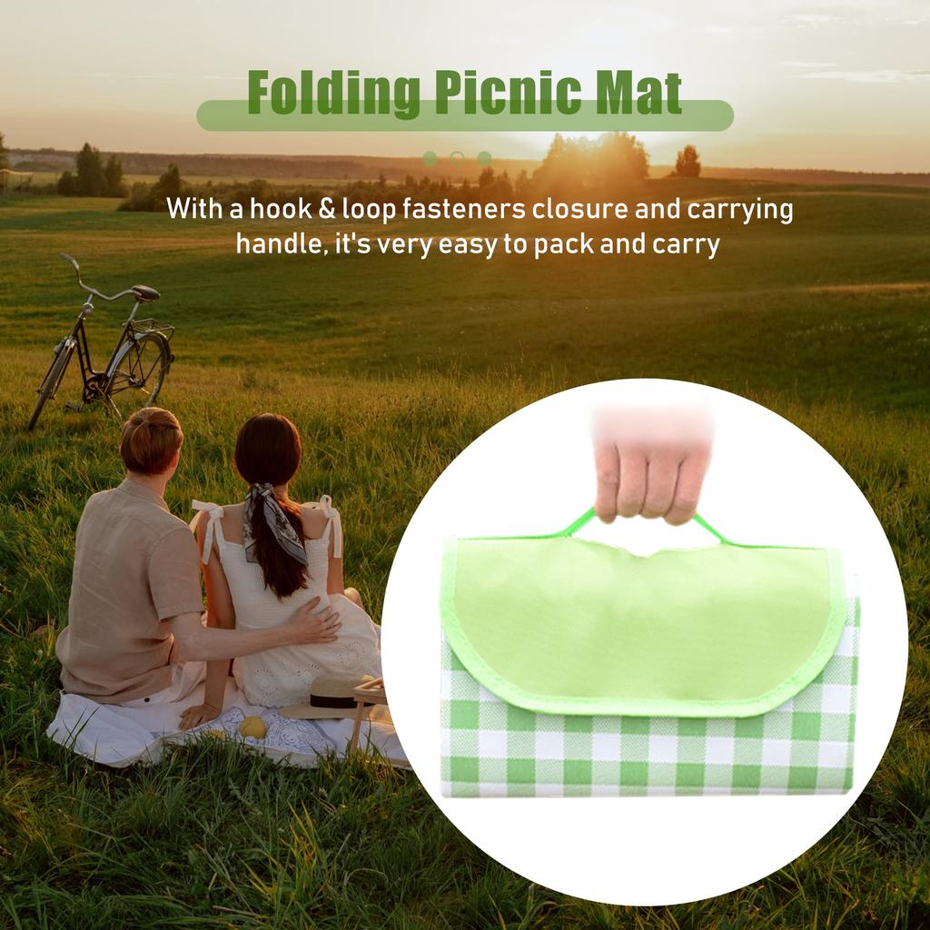 6.5 X 6.5 FT Picnic Blanket Outdoor Extra Large Folding Picnic Mat Waterproof Sandproof Garden