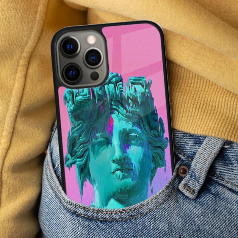 Glitch vaporwave modern art Soft Phone Case for iPhone 17 Air 16e Pro max 15 Pro 13 14 Plus 11 12 MagSafe Magnetic Coque