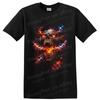 Flaming Skull T Shirt Gothic Horror Fire Art W/ Glowing Eyes Graphic Tee Design