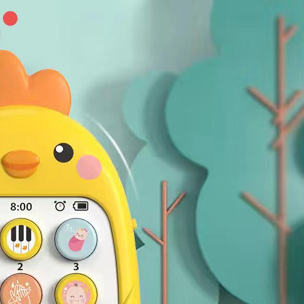 Baby Phone Toys Early Educational Simulation Music Telephone Toy for 1 to 3 Years Old Toddlers Yellow