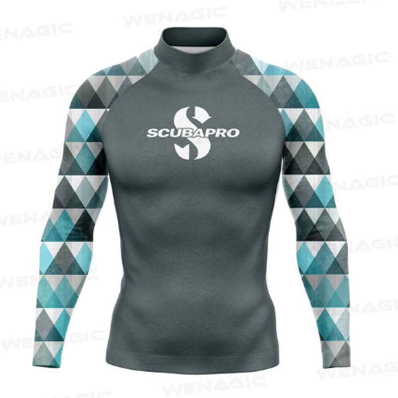 SCUBAPRO Uomo UPF 50 Manica Lunga Rash Guard Maglietta da Nuoto Surf Subacquea Estate Spiaggia Sport Acquatici