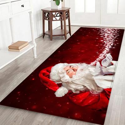 Buon Natale Tappeto Babbo Natale per Soggiorno Decorazione Casa Cucina Ingresso Corridoio Balcone Tappetini Flanella Camera da Letto Zerbino Ingresso