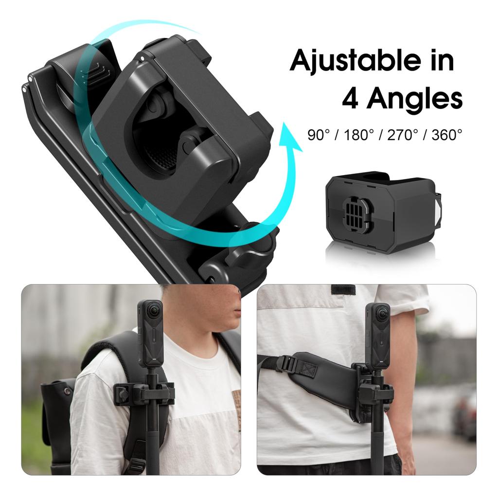 Selfie Stick Holster Backpack Strap Clip Mount for Insta360 Compatible Accessories