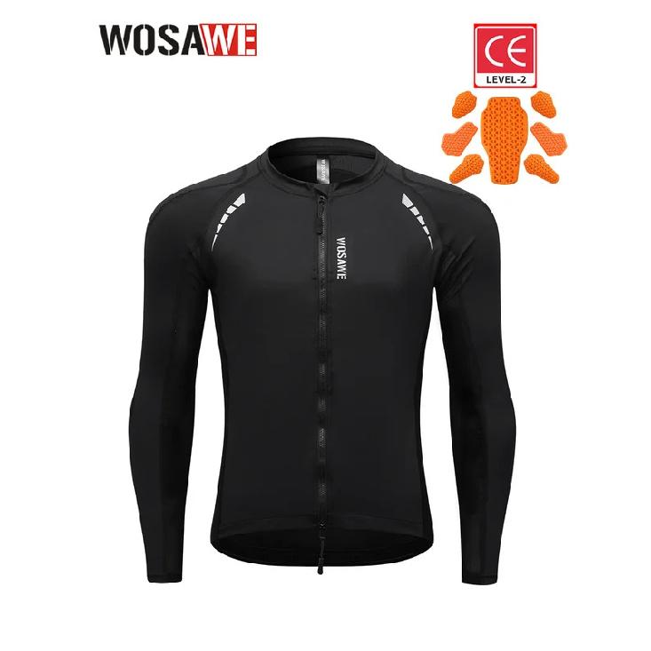 WOSAWE Herren Motocross Jacke Motorradhose CE Körper Weiche Protektoren Hemden Reflektierend Anti-Sturz Moto Racing Schutzkleidung