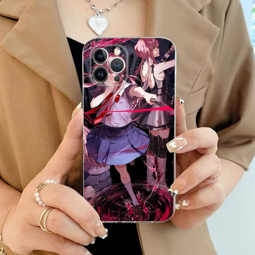 Anime Future Diaries Phone Case For iPhone 15 13 14 Pro Max XS XR 12 11 Pro 13 Mini 6 7 8 Plus Clear Back Cover Capa