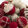 Glitter Flocked Christmas Balls Pendant Wine Red Merry Christmas Decor  Home New Year Decor