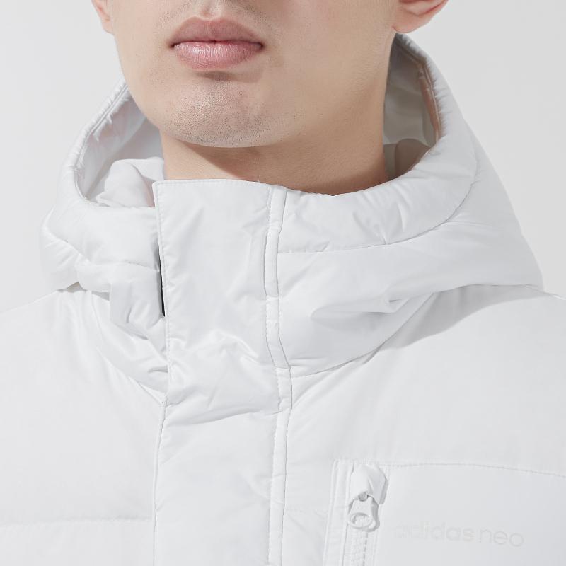 Adidas Outdoor Sports Casual Hooded Down Jacket Men Outerwear White HC2634