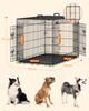 FEANDREA Dog Crate, Foldable, 107 cm, 2 Doors, XL, Black