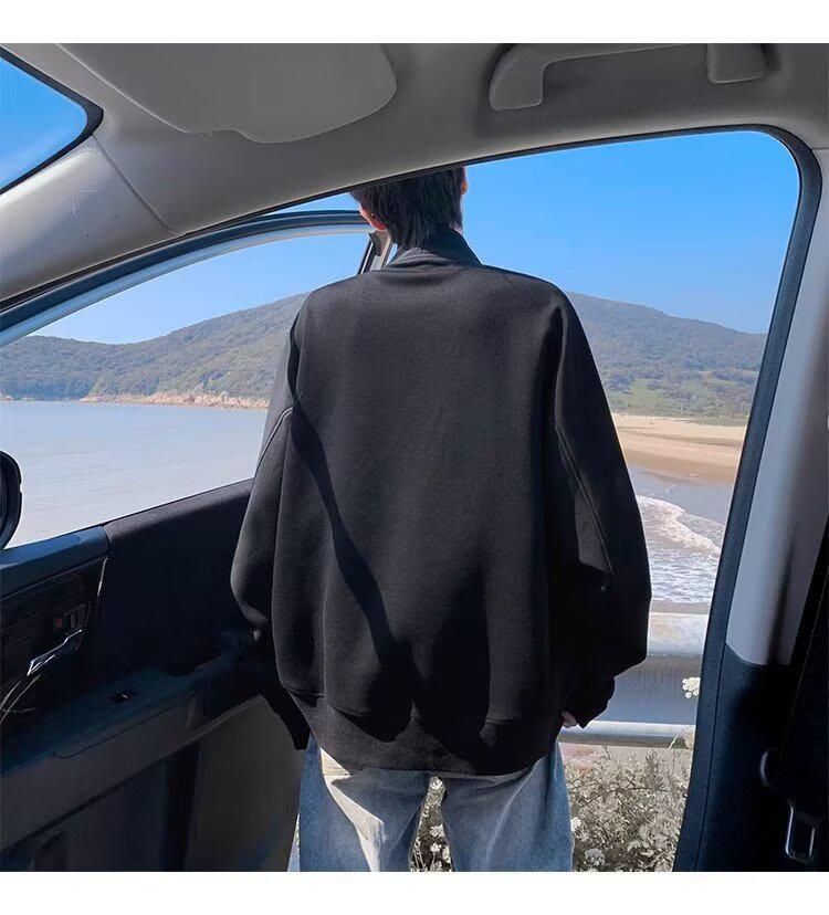 Herren Dekonstruierter Halbreißverschluss Schwerer Hoodie - Herbst/Winter Trend, Lockerer Nischen-Design Freizeitpullover