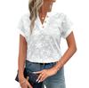 Fashion Women Stand Collar Short Sleeve Button Down Long Sleeve T Shirt