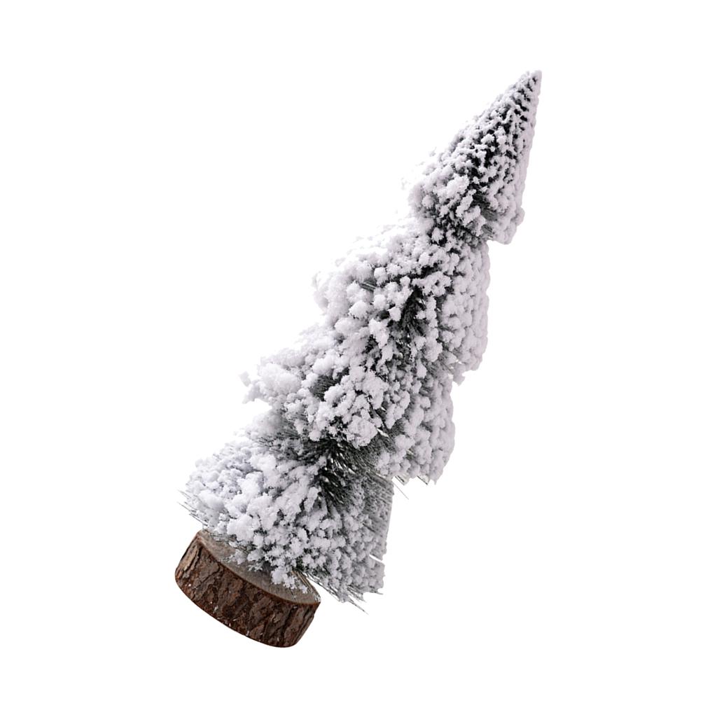 Christmas Tree Ornaments Small Decorative Snow Pine Tree with Base Party Supplies for Home Holiday Desktop Decoration