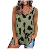 Women's Fashion Summer Leopard Print Loose Round Neck Sleeveless Vest Tops