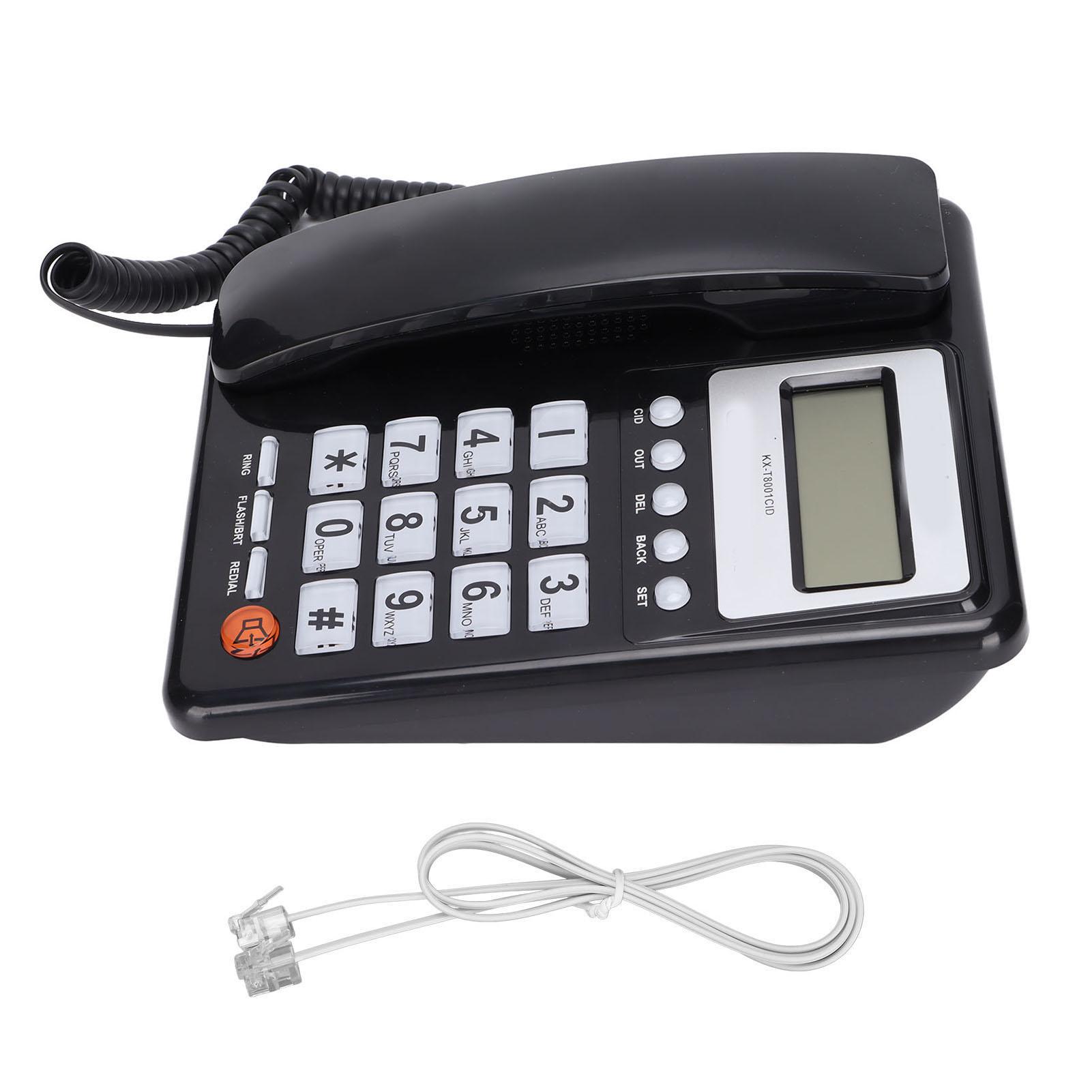 

KXT8001CID Проводной телефон Многофункциональный проводной стационарный телефон с ЖК-дисплеем для дома, отеля чёрный