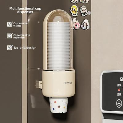 Disposable Cup Remover, Paper Cup Holder, Cup Holder, Water Dispenser Cup Holder, Non-drilling Wall-mounted Storage Rack