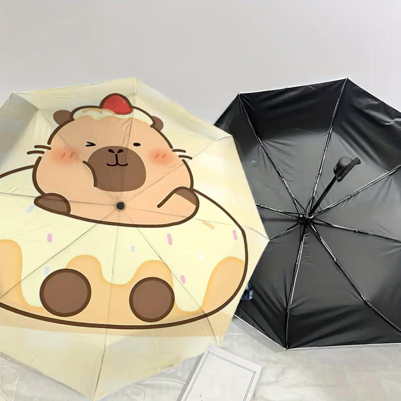 1PC Bear Donut Umbrella-8-Rib Reinforced, Automatic Open, Lightweight & Durable, Cute Fashion Accessory for Outdoor-Y0373