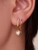 Qiong Yao 18K Gold Plated Zircon Star Pendant Stainless Steel Earrings