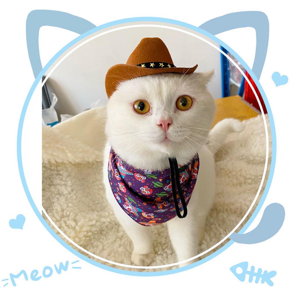 Pet Cowboy Hat Headwear Hat for Dogs/Cat Festival Gift Cosplay Supplies Cowboy Hat Props Headwear Kitten Knight Cap