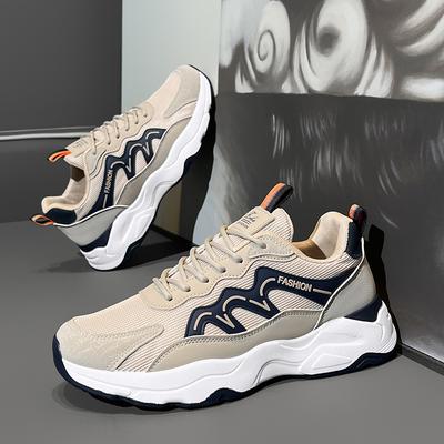 Men's Shoes New Men's Spring Mesh Breathable Casual Sports Running Shoes Fashionable and Lightweight Platform Dad Shoes