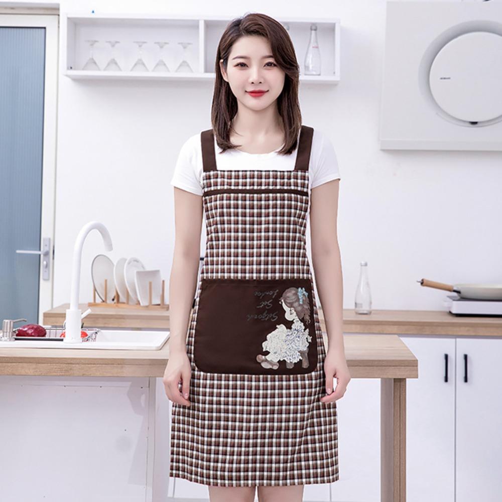 Cartoon Girl Women Kitchen Apron Household Coffee House Apron Work Apron Barber Carpenter Florist