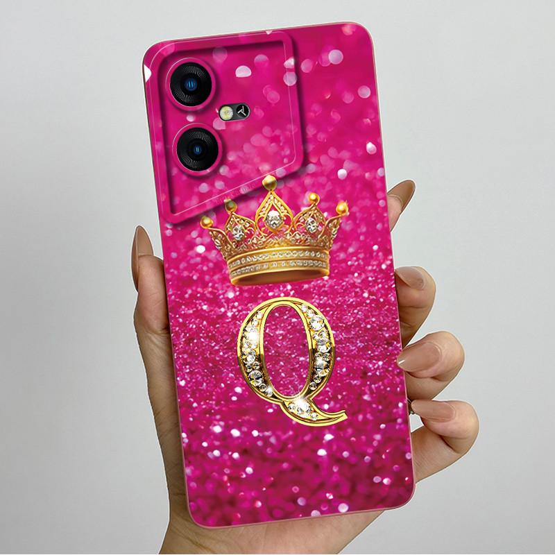 For Tecno Pova Neo 3 Case LH6n Crown Letter Bumper Silicone Soft Phone Cases For Tecno Pova Neo3 Camera Protection Back Cover