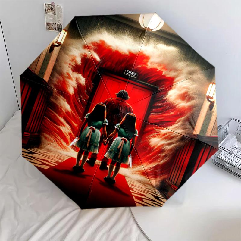 1 PC Automatic Folding Umbrella - Cartoon Pattern, Portable & Foldable Design with 48 Ribs, Christmas Birthday Gifts