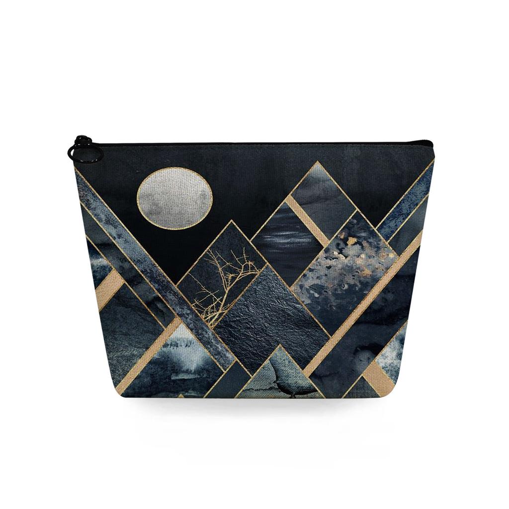 Women Geometric figure Print Cosmetic Bag Toiletries Organize Travel Storage Case 6720 KTB