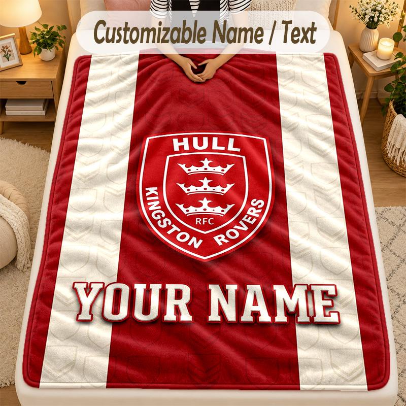 Flannel BlanketHull KR Custom Name Text Personalized Soft Warm Throw Blanket Home Decor Gift