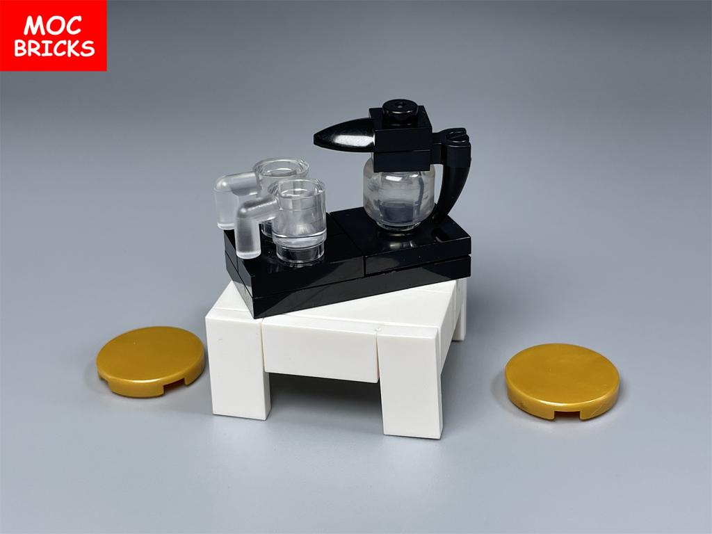 Non-Toxic Moc Bricks Office Furniture Tea Culture Desk Table Beverages Wine Educational Building Blocks City Model Children'S Toys Gifts