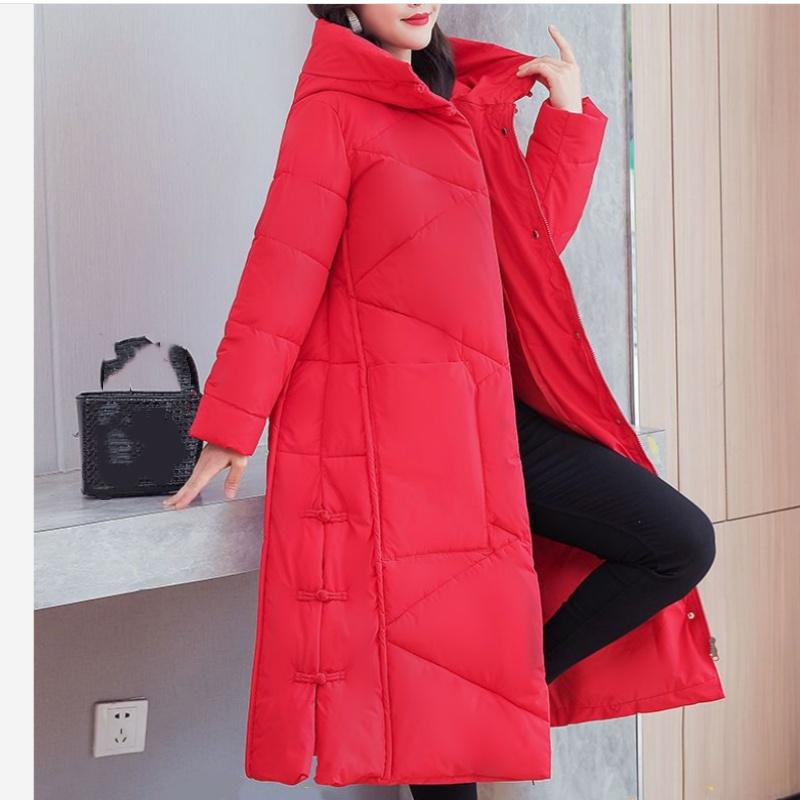 Cotton-padded Women's Literary and Artistic Retro Loose Large Size Ethnic Style Long Thick Coat