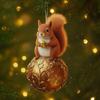 Christmas Animal Ornament 2D Acrylic Wildlife On Ball Hanging Ornaments for Winter Xmas Tree Home Party Decor