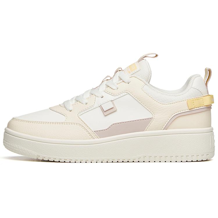 New Anta Life Collection Anti-Slip And Wear-Resistant Lightweight Low-Top Skateboard Shoes Women's White Yellow 922358066-26