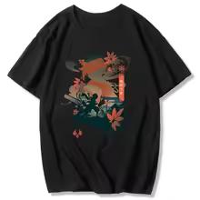 Genshin Impact T Shirt Hu Tao Xiao Kaedehara Kazuha Printing T-shirt Unisex Harajuku Vintage T Shirts Tops Men Short Sleeve 5