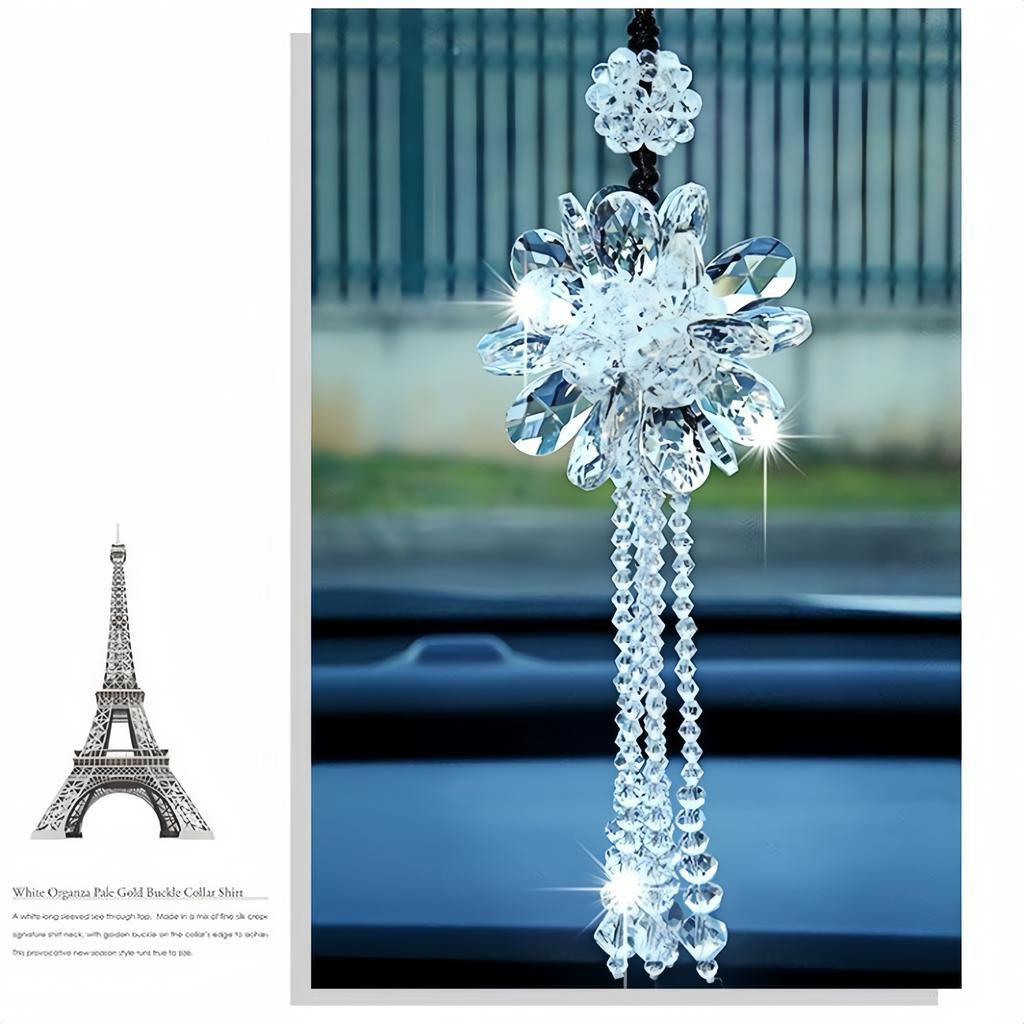 Crystal Car Pendant, Crystal Princess Jewelry, Car Rearview Mirror Pendant, Car Interior Accessories