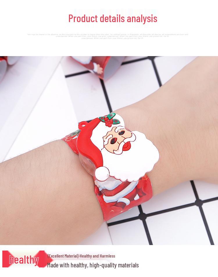 Europäische & Amerikanische Weihnachten Schnapparmbänder - Weihnachtsmann Silikonspielzeug für Kinder