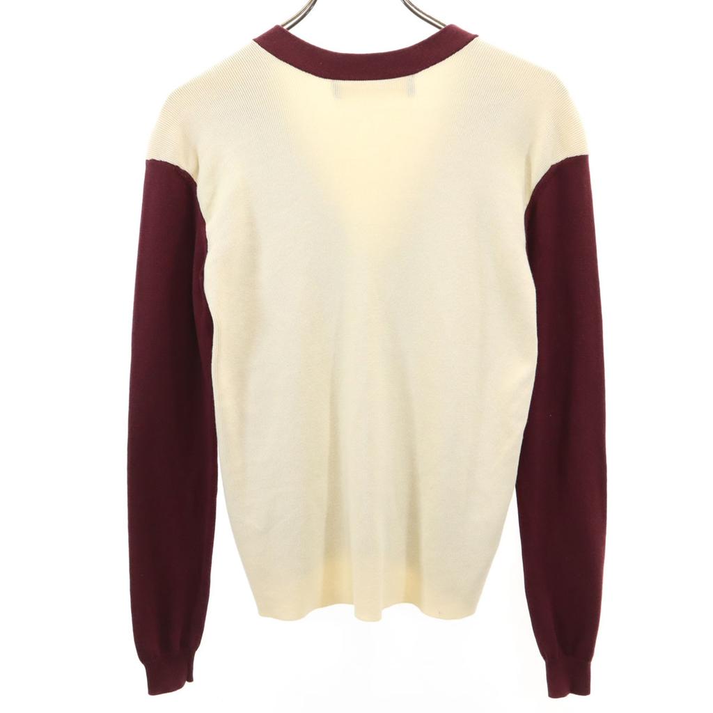 Marni Made In Italy Long Sleeve V Neck Knit Cardigan 38 Wine-red Women Used