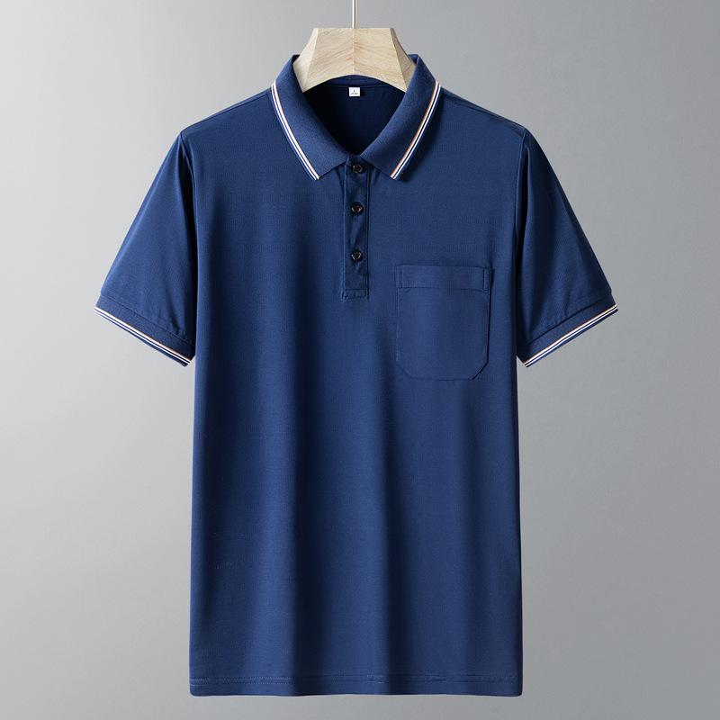 Ice Silk Short Sleeved POLO Shirt Men's Quick Drying Solid Color Lapel T-shirt Breathable POLO Shirt