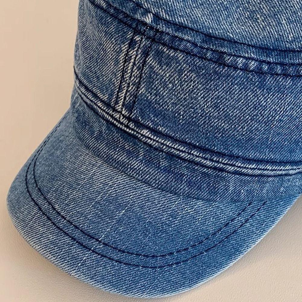Demin Peaked Cap Vintage Cadet Cap Casual Baseball Hat  Men Women