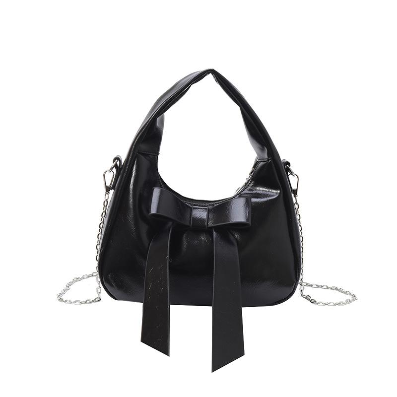 

Bow Portable Underarm Bag Women s 2025 New Spring and Summer Premium Shoulder Bag Versatile Casual Messenger Bag чёрный