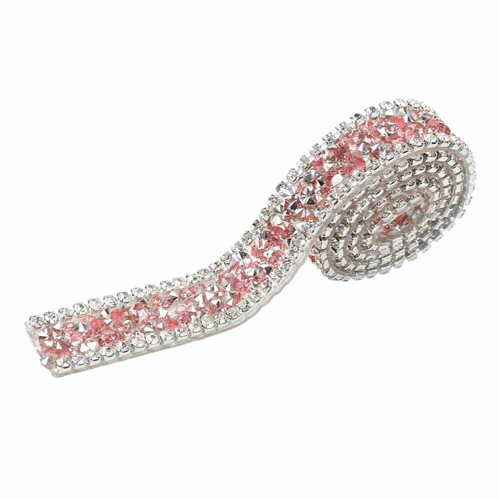 1yard 15mm   Mesh Wrap Roll     Rhinestone Ribbon Decoration (Gray)