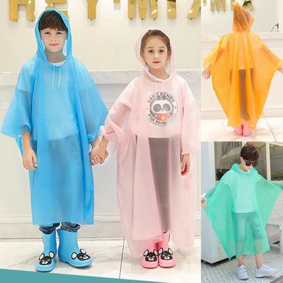 Kinder Regenbekleidung für Jungen und Mädchen, wasserdicht, mit Kapuze, Regenmantel, Outwear, Poncho, Regenmantel, Überzug für Kinder von 100 bis 160 cm Größe
