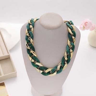 Acrylic Chain Necklace Colorful Choker Women Vintage Jewelry Accessory