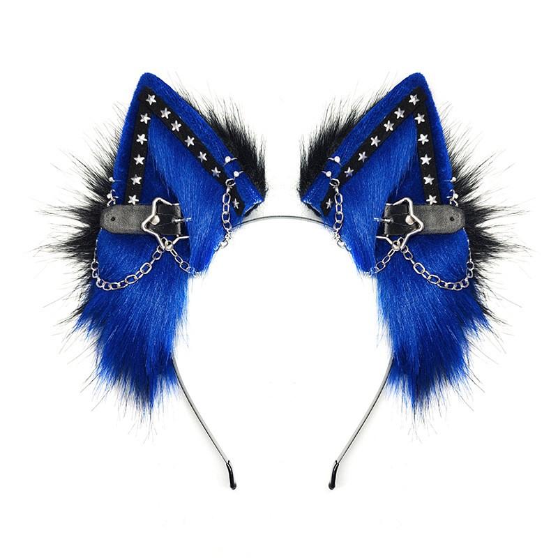 Punk Wolfs-Ohren-Haarreif Cosplay-Accessoire Halloween Anime-Convention Gotischer Fuchs-Ohren-Haarreif